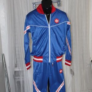 Everybody Eats royal-blue track set. Sz. S